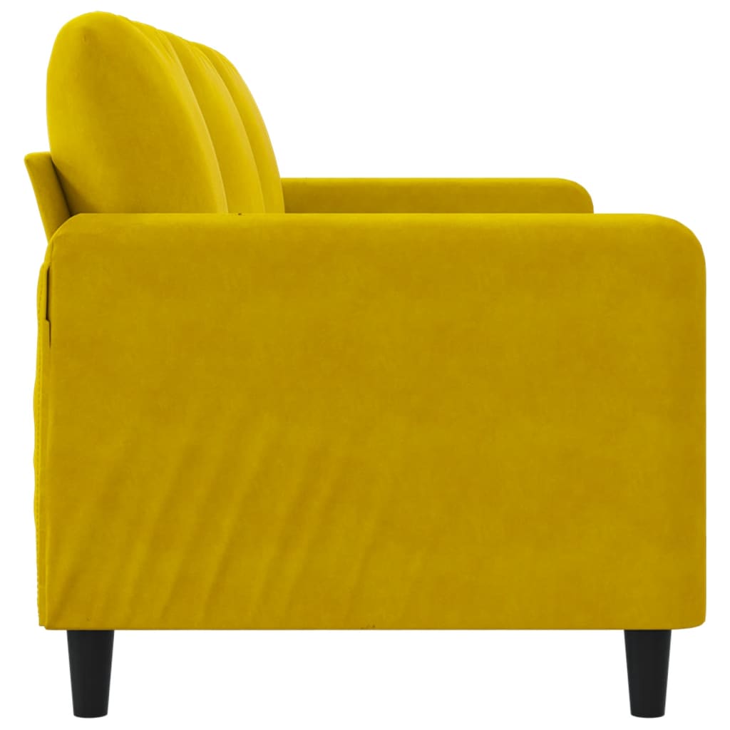 Driezitsbank 180 cm fluweel geel