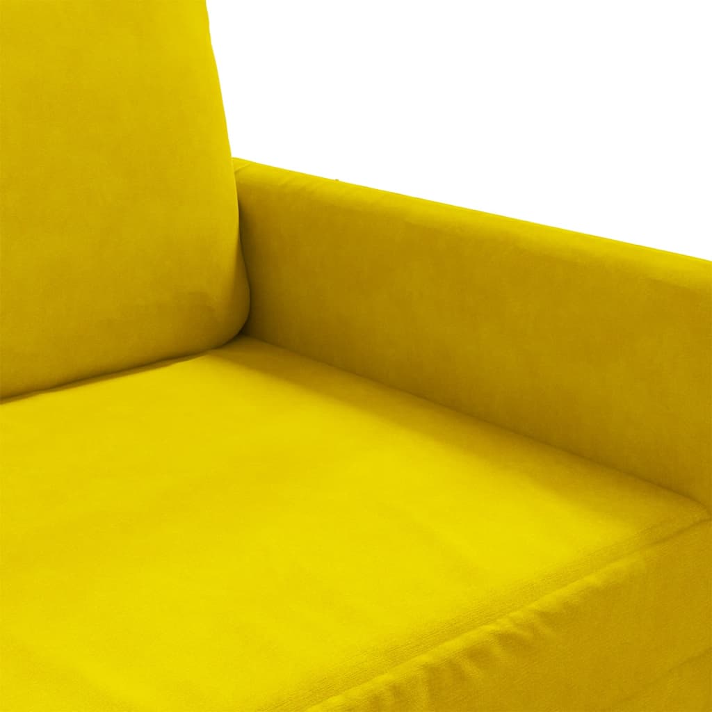 Driezitsbank 180 cm fluweel geel