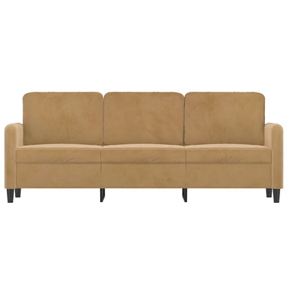 Driezitsbank 180 cm fluweel bruin