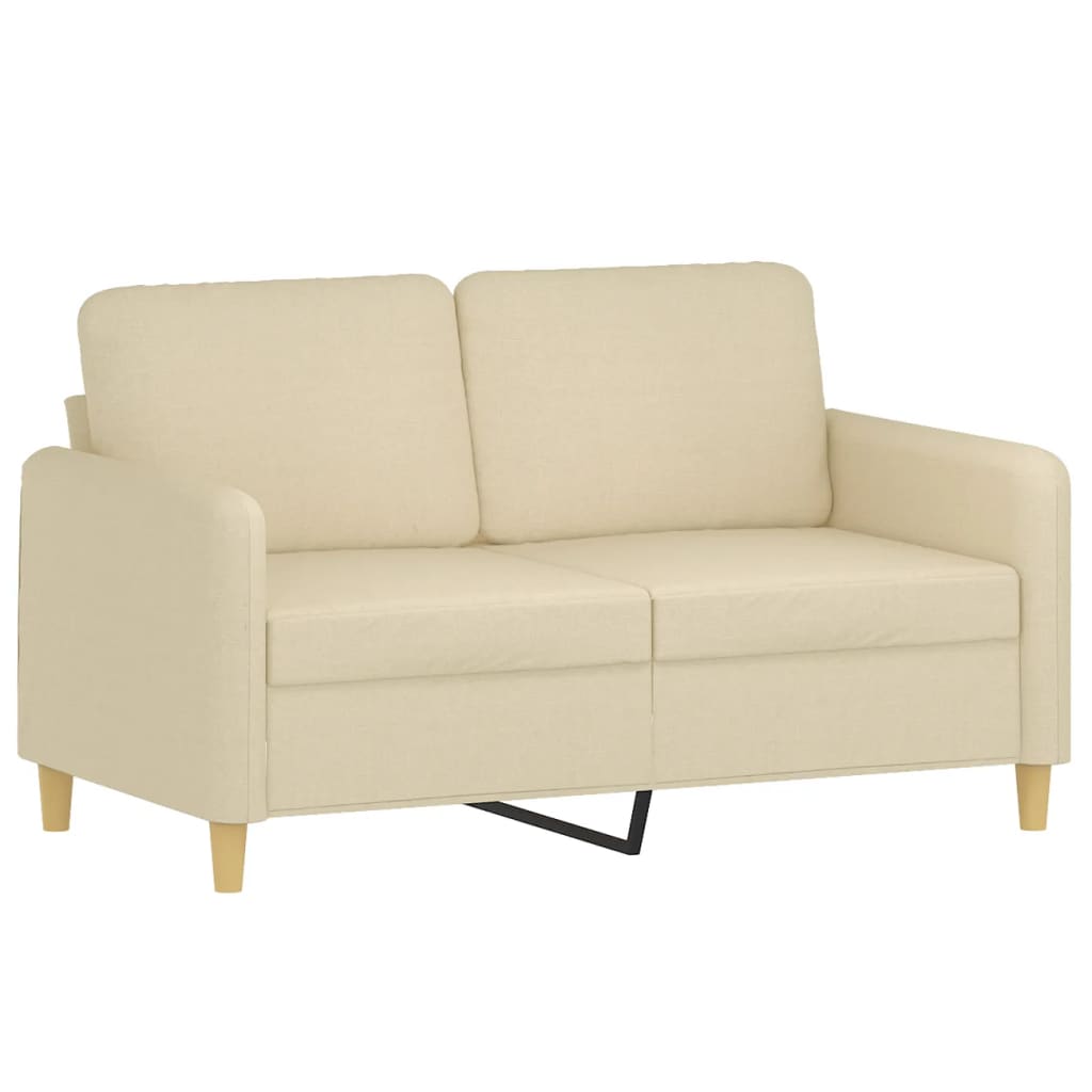 Tweezitsbank 120 cm stof crèmekleurig