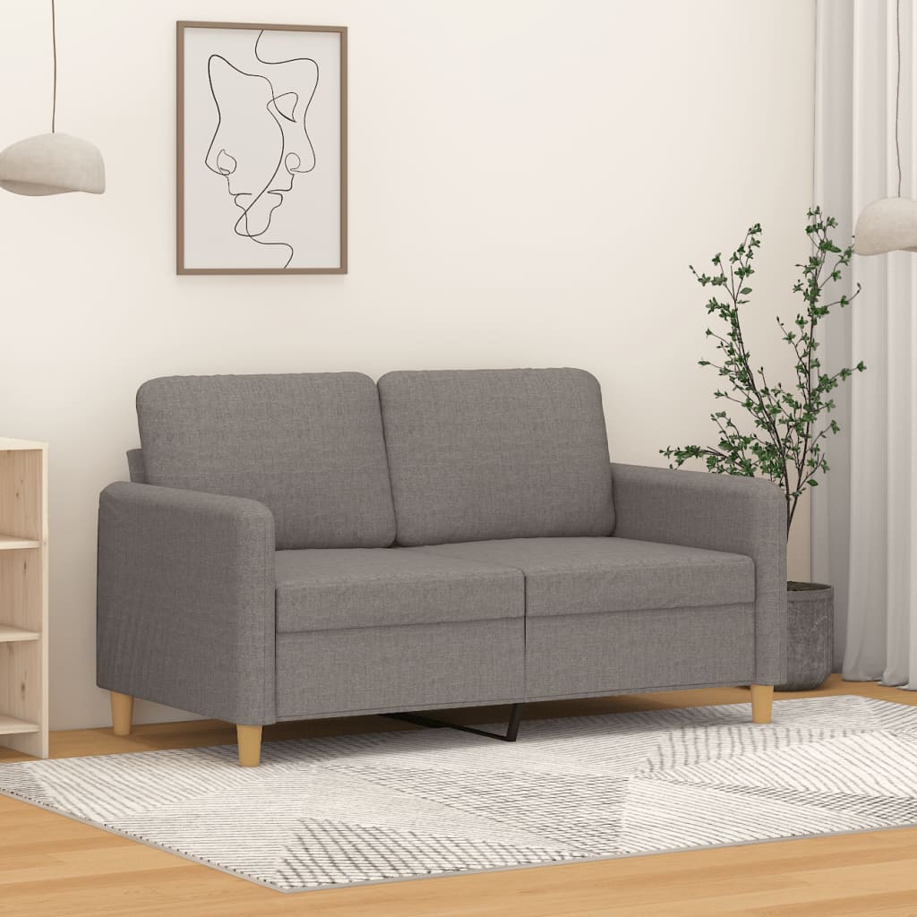 Tweezitsbank 120 cm stof taupe