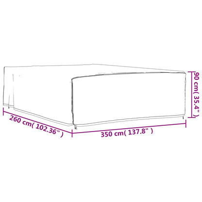 Tuinmeubelhoes 420D 350x260x90 cm oxford zwart