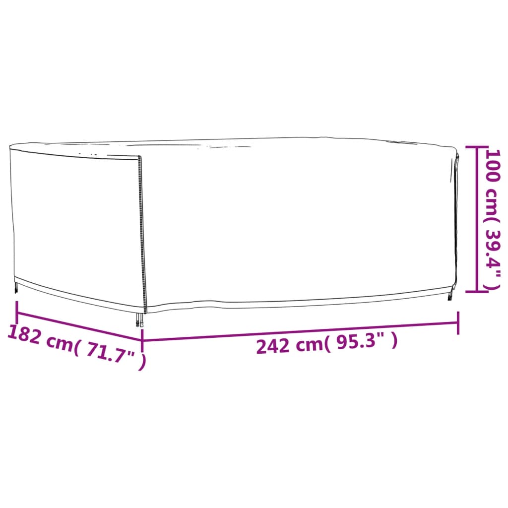 Tuinmeubelhoes 420D 242x182x100 cm oxford zwart