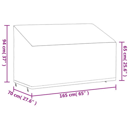 Tuinhoes 3-zitsbank 420D 165x70x65/94 cm oxford zwart