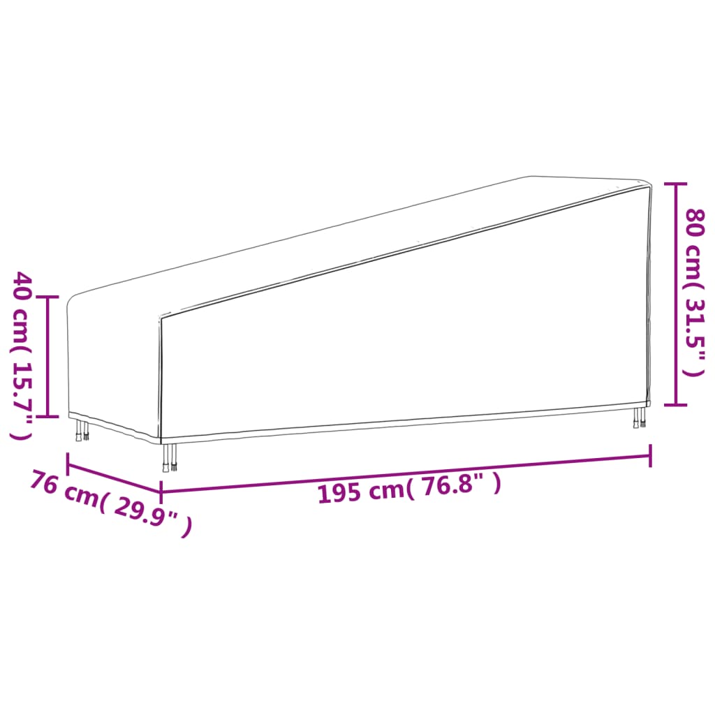 Ligbedhoes 420D 195x76x40/80 cm oxford zwart