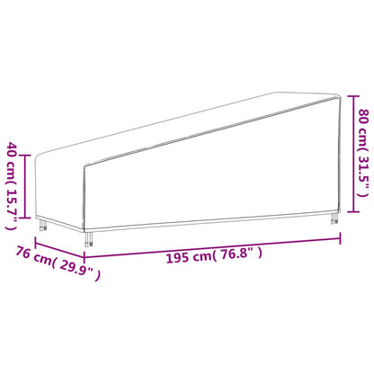 Ligbedhoes 420D 195x76x40/80 cm oxford zwart