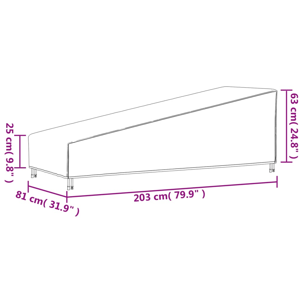 Ligbedhoes 420D 203x81x25/63 cm oxford zwart