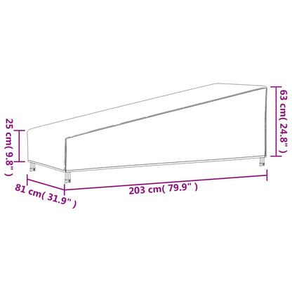 Ligbedhoes 420D 203x81x25/63 cm oxford zwart