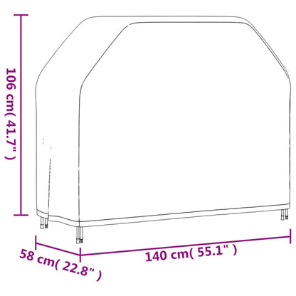 Barbecuehoes 140x58x106 cm 420D oxford zwart
