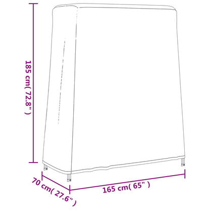 Hoes voor tafeltennistafel 165x70x185 cm 420D oxford stof zwart