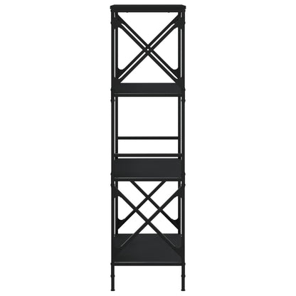 Boekenkast 4-laags 59x35x132 cm bewerkt hout zwart