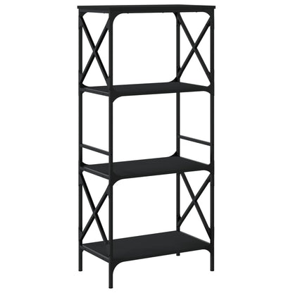 Boekenkast 4-laags 59x35x132 cm bewerkt hout zwart