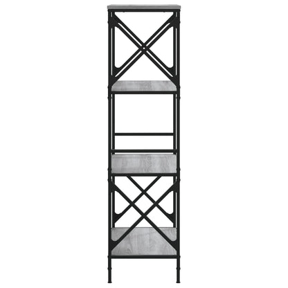 Boekenkast 4-laags 59x35x132 cm bewerkt hout grijs sonoma eiken