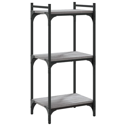 Boekenkast 3-laags 40x30x86 cm bewerkt hout grijs sonoma