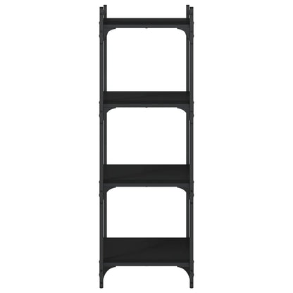 Boekenkast 4-laags 40x30x120 cm bewerkt hout zwart