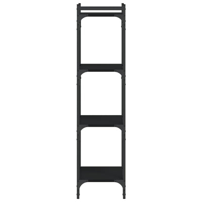 Boekenkast 4-laags 40x30x120 cm bewerkt hout zwart