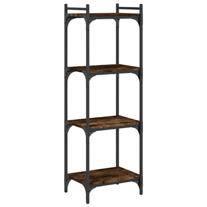 Boekenkast 4-laags 40x30x120 cm bewerkt hout gerookt eikenkleur