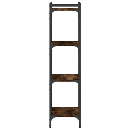 Boekenkast 4-laags 40x30x120 cm bewerkt hout gerookt eikenkleur