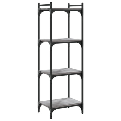 Boekenkast 4-laags 40x30x120 cm bewerkt hout grijs sonoma