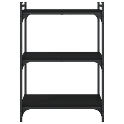 Boekenkast 3-laags 60x30x86 cm bewerkt hout zwart