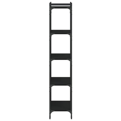 Boekenkast 5-laags 60x30x154 cm bewerkt hout zwart