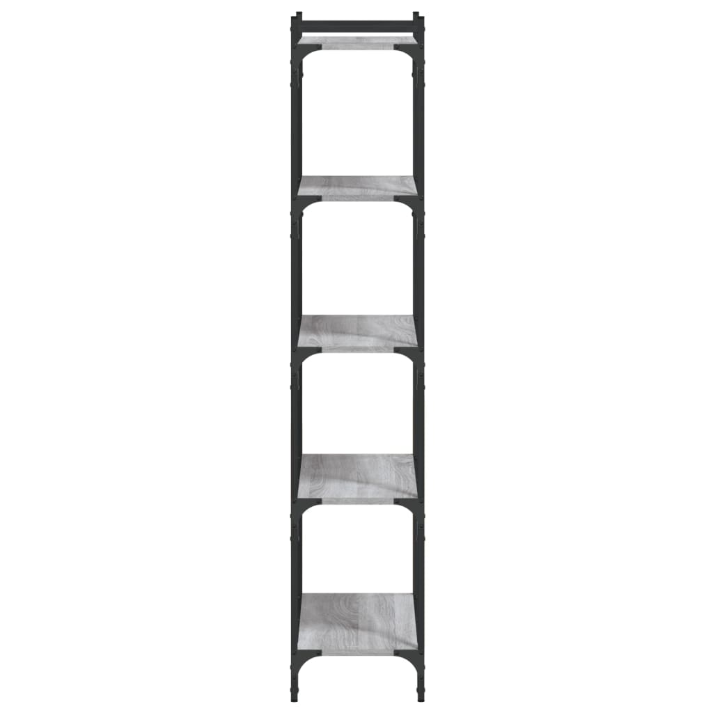 Boekenkast 5-laags 60x30x154 cm bewerkt hout grijs sonoma