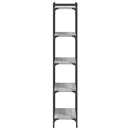 Boekenkast 5-laags 60x30x154 cm bewerkt hout grijs sonoma