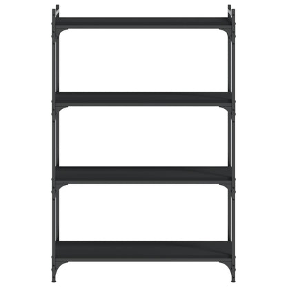 Boekenkast 4-laags 80x30x120 cm bewerkt hout zwart