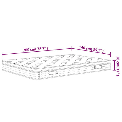 Pocketveringmatras middelhard 140x200 cm
