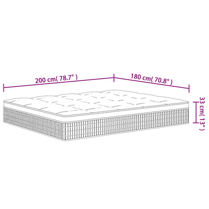 Pocketveringmatras middelhard-plus 180x200 cm