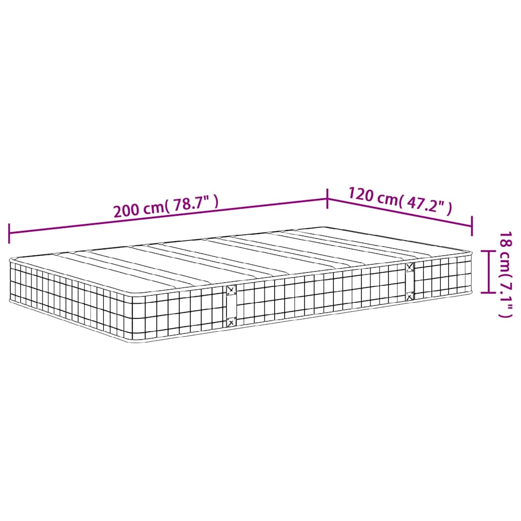 Binnenveringmatras middelhard 120x200 cm