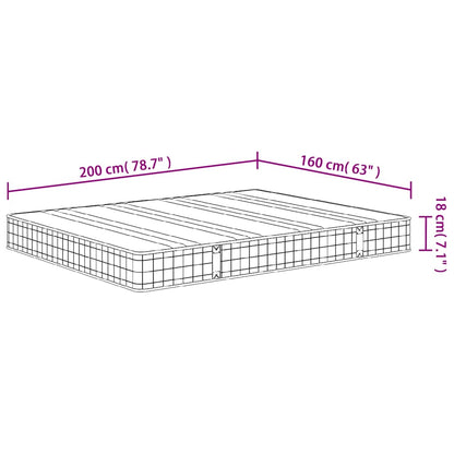 Binnenveringmatras middelhard 160x200 cm