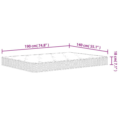 Binnenveringmatras middelhard 140x190 cm