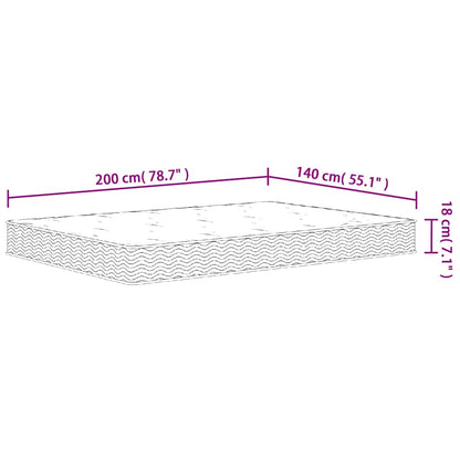 Binnenveringmatras middelhard 140x200 cm