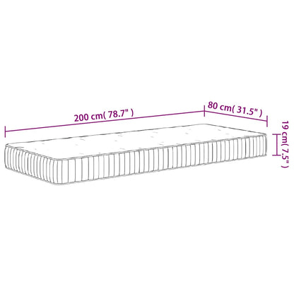 Pocketveringmatras middelhard 80x200 cm