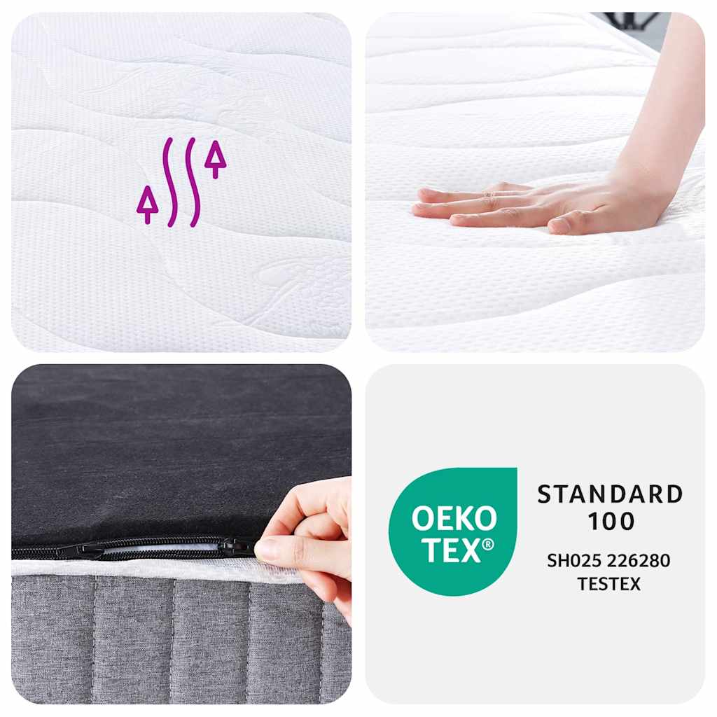 Pocketveringmatras middelhard 90x200 cm superkingsize