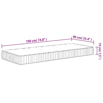 Pocketveringmatras middelhard 90x200 cm superkingsize