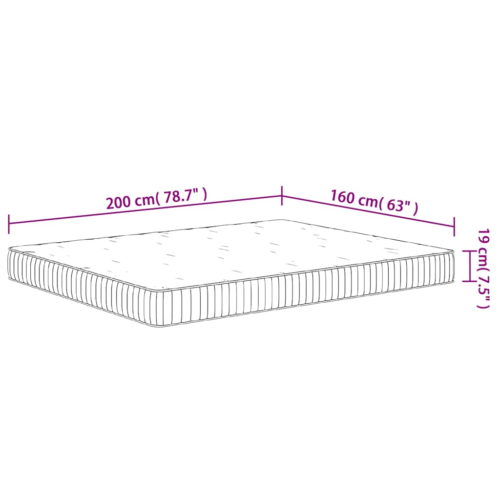 Pocketveringmatras middelhard 160x200 cm
