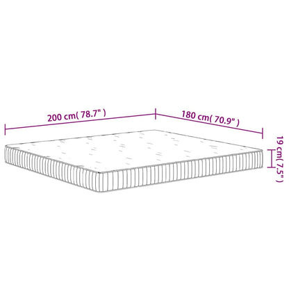 Pocketveringmatras middelhard 180x200 cm