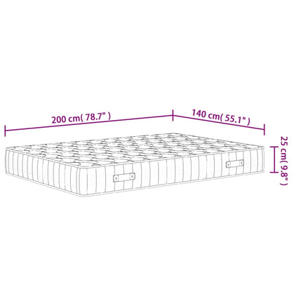 Pocketveringmatras middelhard-hard 140x200 cm