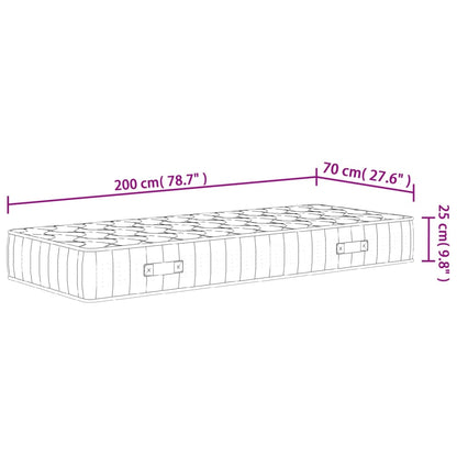 Pocketveringmatras middelhard-hard 70x200 cm