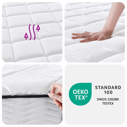 Pocketveringmatras middelhard-plus 70x200 cm