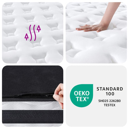 Pocketveringmatras middelhard 120x200 cm