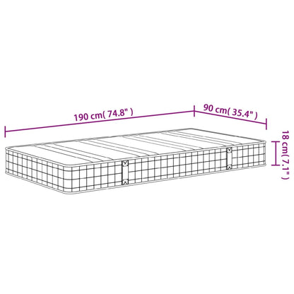 Binnenveringmatras middelhard 90x190 cm Single Size