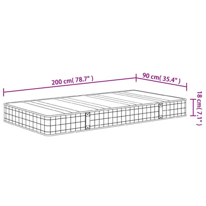 Binnenveringmatras middelhard 90x200 cm