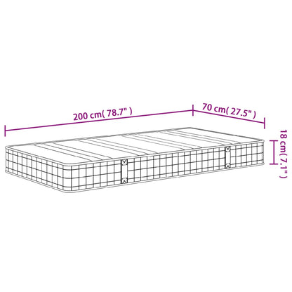 Binnenveringmatras middelhard 70x200 cm
