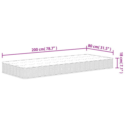 Binnenveringmatras middelhard 80x200 cm