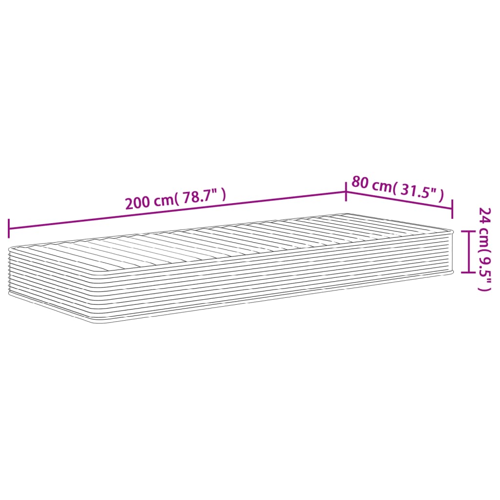 Schuimmatras middelzacht 80x200 cm