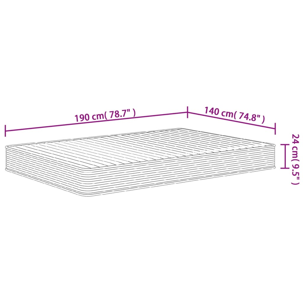 Schuimmatras middelzacht 140x190 cm