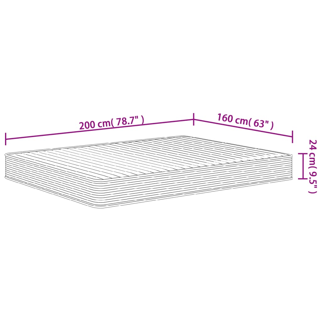 Schuimmatras middelzacht 160x200 cm